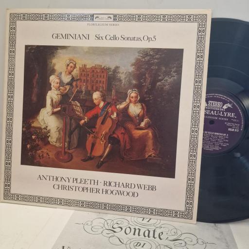 GEMINIANI Six Cello Sonatas, Op. 5 DSLO 513 12” LP