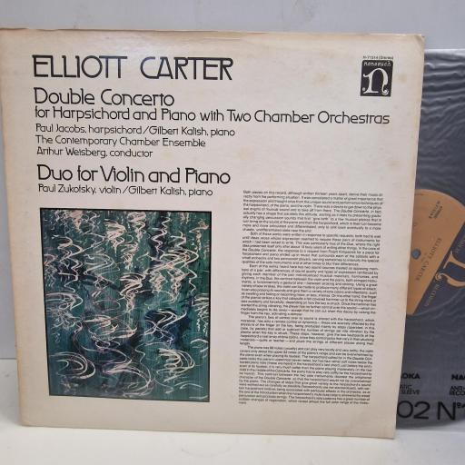 ELLIOTT CARTER Double Concerto For Harpsichord And Piano With Two Chamber Orchestras / Duo For Violin And Piano H-71314 12” LP