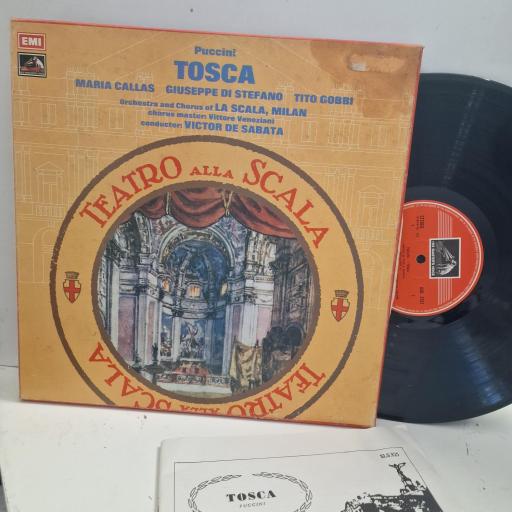 PUCCINI, MARIA CALLAS, GIUSEPPE DI STEFANO, TITO GOBBI, ORCHESTRA & CHORUS OF LA SCALA, MILAN, VICTOR DE SABATA Tosca SLS.825 2x 12” LP BOX SET