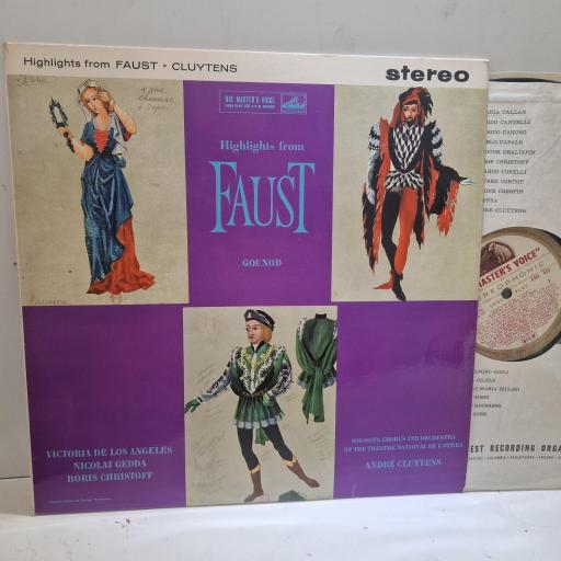 GOUNOD, ORCHESTRA OF THE THÉÂTRE NATIONAL DE L'OPÉRA, CONDUCTED BY ANDRÉ CLUYTENS Highlights From "Faust" ASD 412 12” LP
