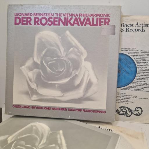 RICHARD STRAUSS, LEONARD BERNSTEIN, THE VIENNA PHILHARMONIC, CHRISTA LUDWIG, GWYNETH JONES, WALTER BERRY, LUCIA POPP, PLACIDO DOMINGO Der Rosenkavalier 77416 4x 12” LP BOX SET