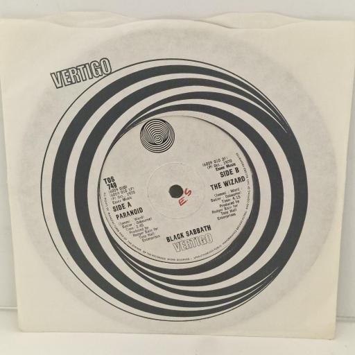 BLACK SABBATH Paranoid, the wizard 6059 010 7” SINGLE