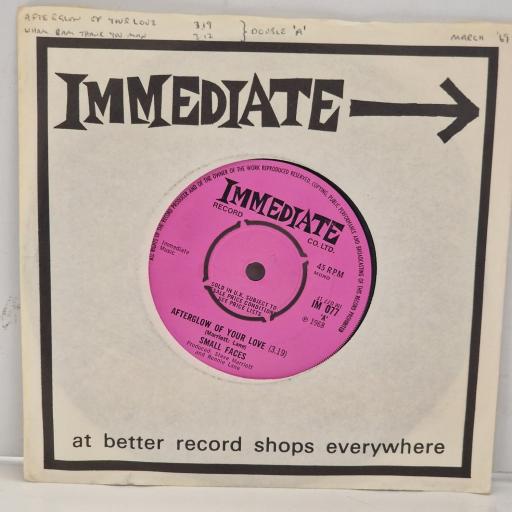 SMALL FACES Afterglow Of Your Love / Wham Bam Thank You Man IM 077 7” SINGLE