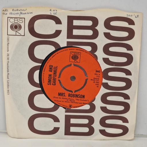 SIMON AND GARFUNKEL Mrs. Robinson 3443 7” SINGLE