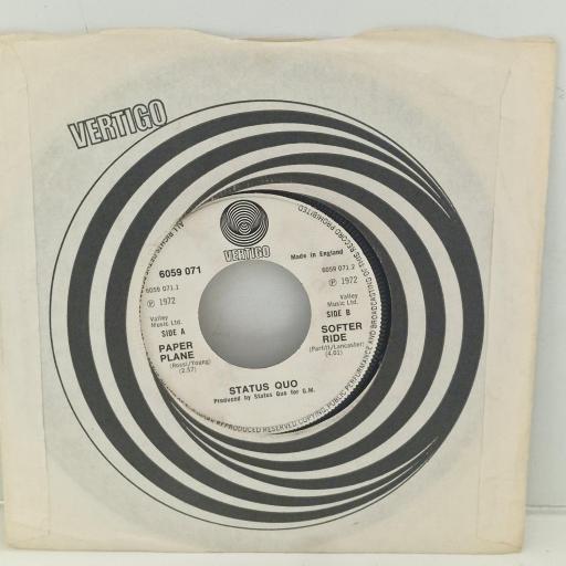 STATUS QUO Paper Plane 6059 071 7” SINGLE