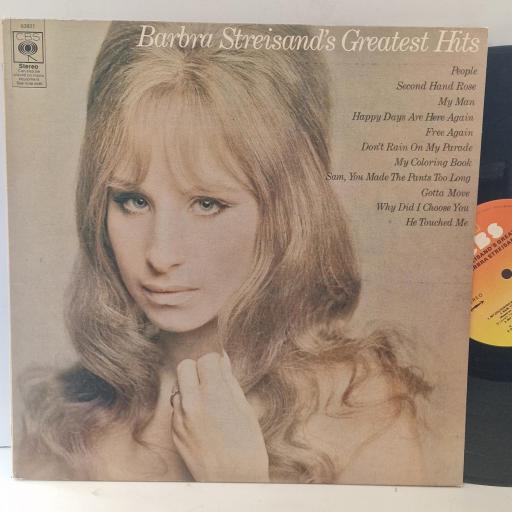 BARBRA STREISAND Barbra Streisand’s Greatest Hits 63921 12” LP