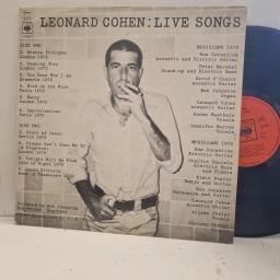 LEONARD COHEN Live Songs S 65224 12” LP