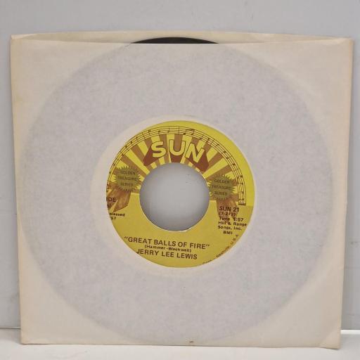 JERRY LEE LEWIS Great Balls of Fire You Win Again SUN 21 7" Single