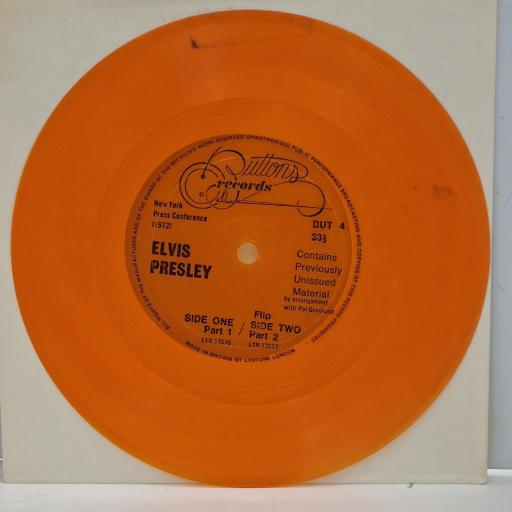ELVIS PRESLEY New York Press Conference BUT 4 7" Single ORANGE FLEXI
