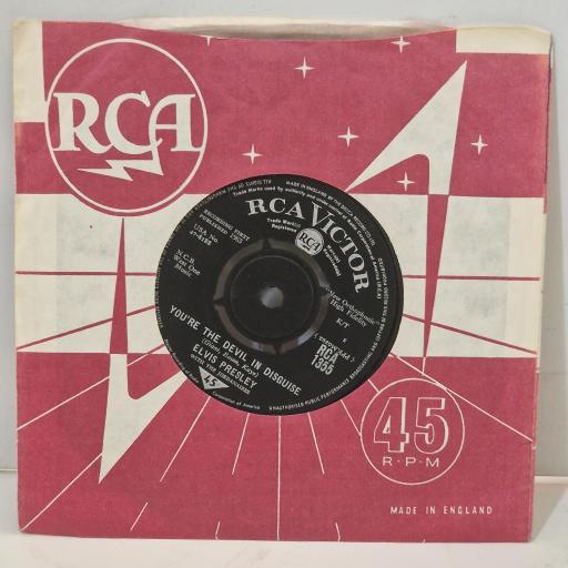 ELVIS PRESLEY Please Don’t Drag that String Around You’re the Devil in Disguise RCA 1355 7" Single