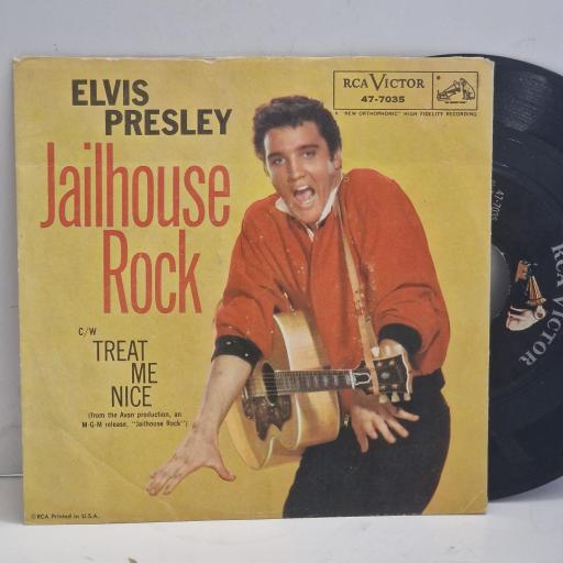 ELVIS PRESLEY Jailhouse Rock Treat Me Nice 47-7035 7" Single