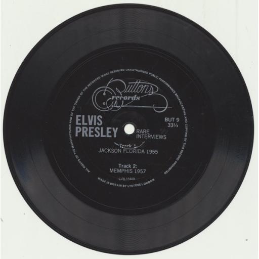 ELVIS PRESLEY Rare Interviews BUT 9 7" Single FLEXIDISC