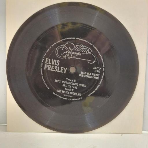 ELVIS PRESLEY His Rarest Recording BUT 7 7" Single