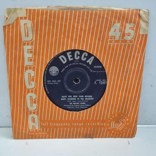 THE ROLLING STONES Who’s Driving Your Plane Have You Seen Your Mother, Baby, Standing in the Shadow? F 12497 7" Single