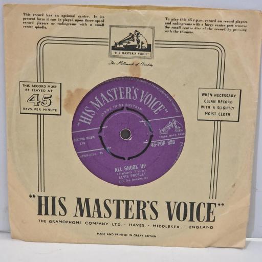 ELVIS PRESLEY All Shook Up That’s When Your Heartaches Begin POP 359 7" Single
