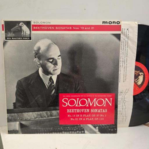 BEETHOVEN SOLOMON Sonata No 13 In E Flat Op 27 Sonata No 31 In A Flat Op 110 ALP 1900 12” LP