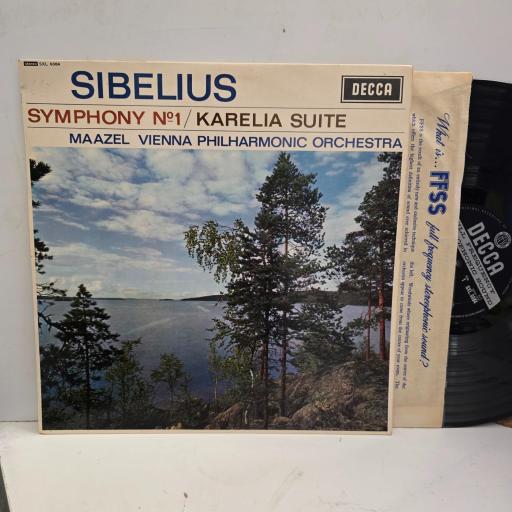 SIBELIUS MAAZEL VIENNA PHILHARMONIC ORCHESTRA Symphony No 1 in E minor Op 39 Karela Suite Op 11 SXL 6084 12” LP