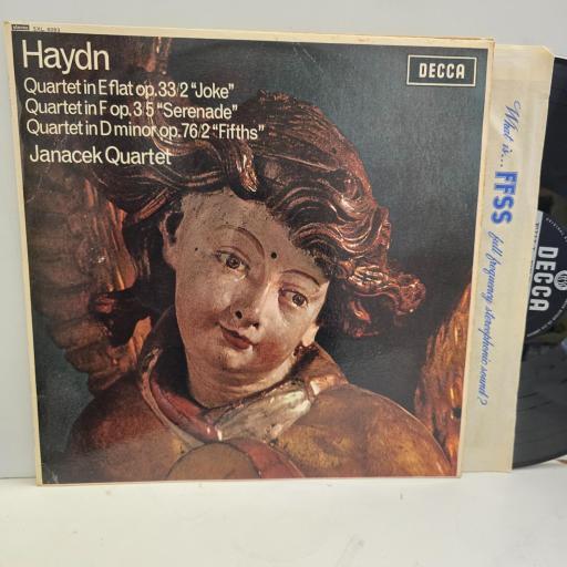 HAYDN JANACEK QUARTET Quartet in E Flat Op 332 "Joke" Quartet in F Op 35 "Serenade" Quartet in D Minor Op 762 "Fifths" SXL 6093 12” LP