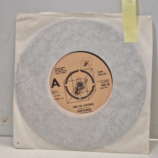 JOHN KONGOS Ride the Lightning I Won’t Ask You Where You’ve Been BUG 58 7” Single