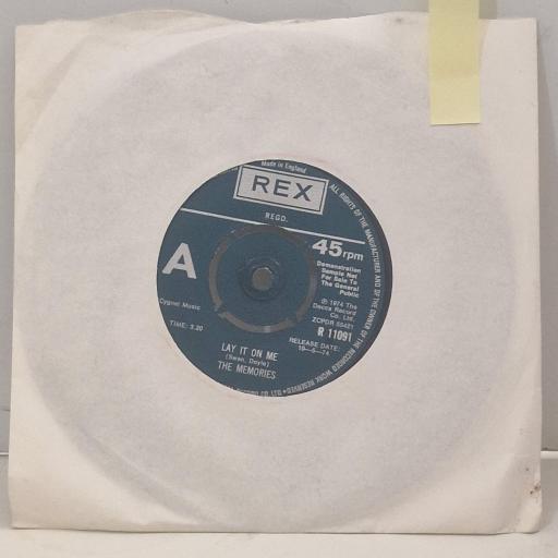 THE MEMORIES Lay it On Me Did Ya Get It R 11091 7” Single