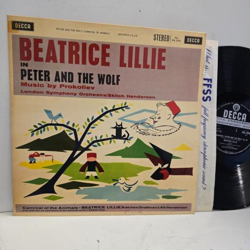 BEATRICE LILLIE WITH THE LONDON SYMPHONY ORCHESTRA Peter and the Wolf Carnival of the Animals SXL 2218 12” LP